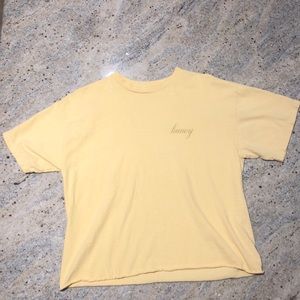Brandy Melville yellow crewneck tee